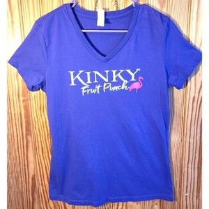 Kinky Womens T-shirt Medium Kinky Fruit Punch Purple with Flamingo Gently Used